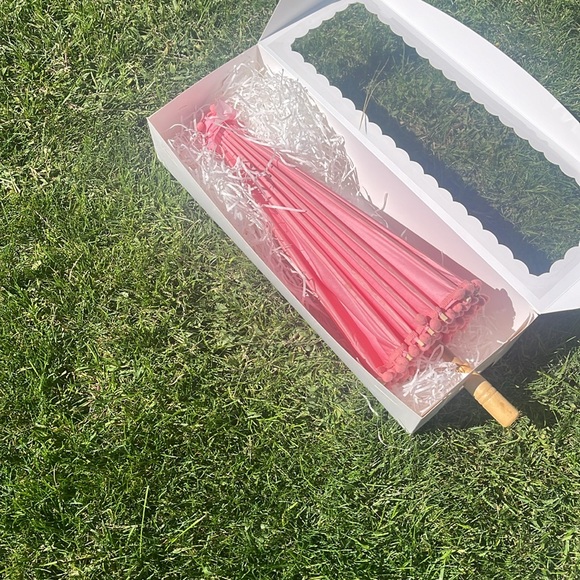 ROSE PINK POMPOM PARASOL - Picture 6 of 6